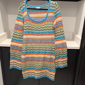 Pink Lily Multicolor Knit Sweater Dress. Size L